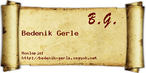 Bedenik Gerle névjegykártya